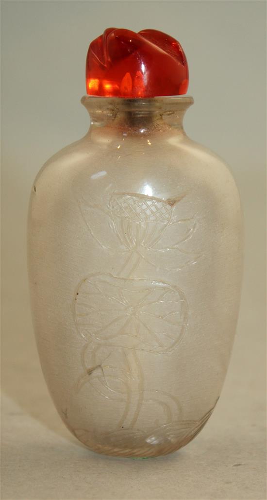 A Chinese rock crystal snuff bottle, 1850-1940, Richards no. 227